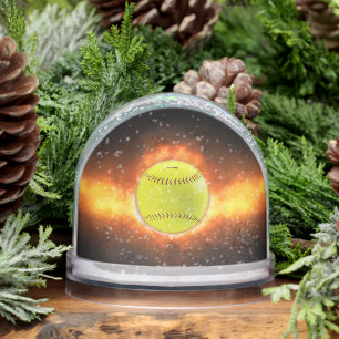 SlipperyJoe's gelbe Softball-Feuerball-Flammenrasp Schneekugeln