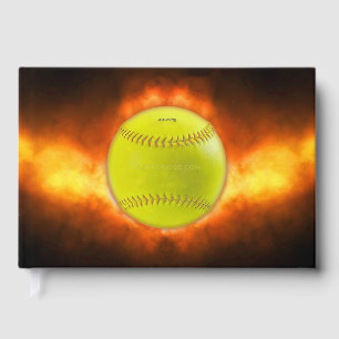 SlipperyJoe's gelber Softball-Feuerball Flammen ra Gästebuch