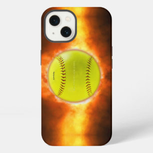 SlipperyJoe's gelber Softball-Feuerball Flammen ra iPhone Hülle