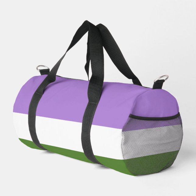 SlipperyJoe's Genderqueer Pride Fahnen Farben non- Duffle Bag (Rechte Ecke)