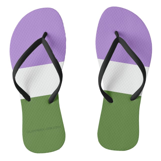 SlipperyJoe's Genderqueer Pride Fahnen Farben non- Flip Flops (Fußbett)