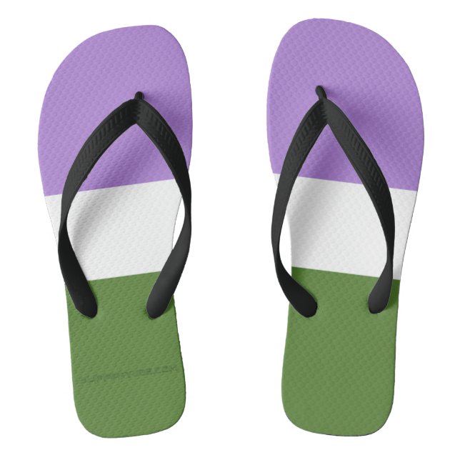 SlipperyJoe's Genderqueer Pride Fahnen Farben non- Flip Flops (Fußbett)