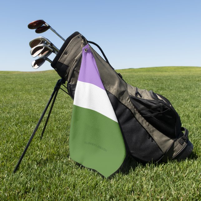 SlipperyJoe's Genderqueer Pride Fahnen Farben non- Golfhandtuch (Gras)