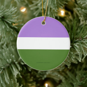 SlipperyJoe's Genderqueer-Stolzflaggenfarben Nicht Keramik Ornament