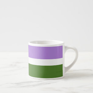 SlipperyJoe's genderqueere Pride-Flagge Lavendelbl Espressotasse