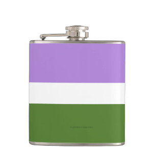 SlipperyJoe's genderqueere Pride-Flagge Lavendelbl Flachmann