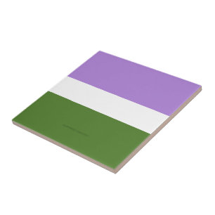 SlipperyJoe's genderqueere Pride-Flagge Lavendelbl Fliese