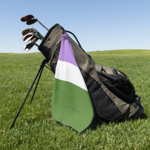 SlipperyJoe's genderqueere Pride-Flagge Lavendelbl Golfhandtuch