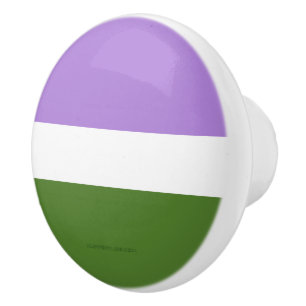 SlipperyJoe's genderqueere Pride-Flagge Lavendelbl Keramikknauf