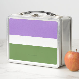 SlipperyJoe's genderqueere Pride-Flagge Lavendelbl Metall Brotdose