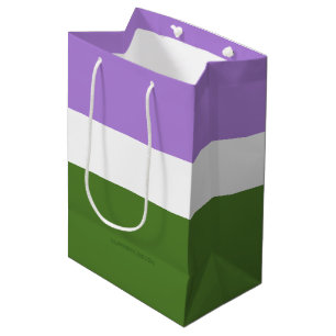 SlipperyJoe's genderqueere Pride-Flagge Lavendelbl Mittlere Geschenktüte