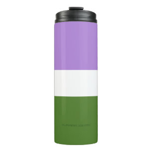 SlipperyJoe's genderqueere Pride-Flagge Lavendelbl Thermosbecher