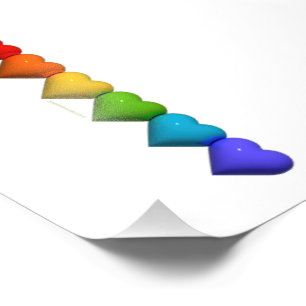 SlipperyJoe's glänzende 3D-Herzformen-Glyphen erze Fotodruck
