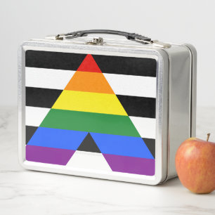 SlipperyJoes glatte Regenbogenflagge der geradlini Metall Brotdose