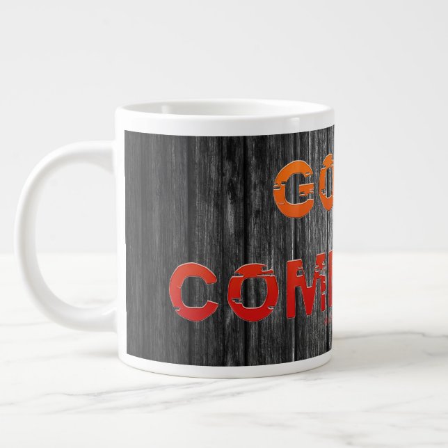 SlipperyJoe's Going Commando fett roter orangefarb Jumbo-Tasse (Links)