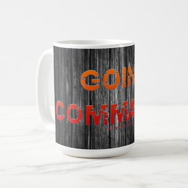 SlipperyJoe's Going Commando fett roter orangefarb Kaffeetasse (Vorderseite Links)