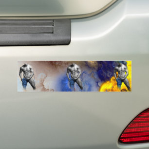 SlipperyJoe's Graustufen-Männerkörper-Figur Gelb Autoaufkleber