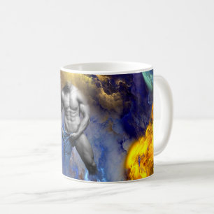 SlipperyJoe's Graustufen-Männerkörper-Figur Gelb Kaffeetasse