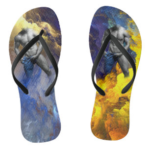 SlipperyJoe's Graustufen-Männerkörperphysik schrei Flip Flops