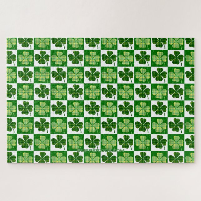 SlipperyJoe's grüne vierblättrige Klee Saint Patri (Horizontal)