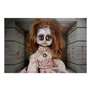 SlipperyJoe's gruselige Puppe blass Gesicht grusel Poster