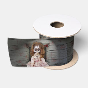 SlipperyJoe's gruselige Puppe blass Gesicht grusel Satinband