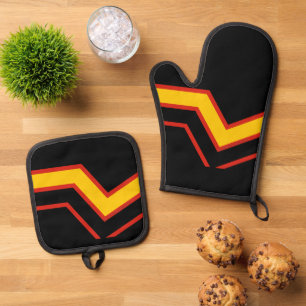 SlipperyJoe's Gummi-Stolzflagge Pfeile Chevron sti Ofenhandschuh & Topflappen-Set