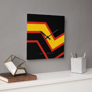 SlipperyJoe's Gummi-Stolzflagge Pfeile Chevron sti Quadratische Wanduhr