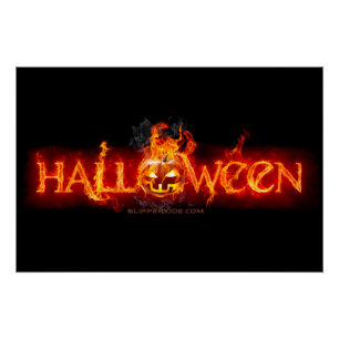 SlipperyJoe's Halloween massive feuersprühende Sch Poster