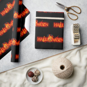 SlipperyJoe's Halloween massive feurige Beschriftu Geschenkpapier