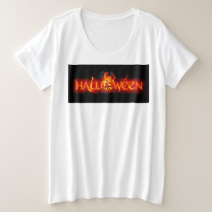 SlipperyJoe's Halloween massive feurige Beschriftu Große Größe T-Shirt