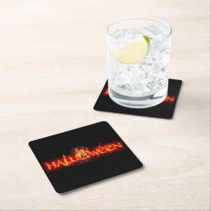 SlipperyJoe's Halloween massive feurige Beschriftu Rechteckiger Pappuntersetzer