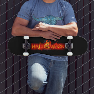 SlipperyJoe's Halloween massive feurige Beschriftu Skateboard