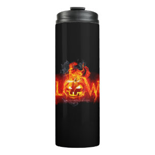 SlipperyJoe's Halloween riesige feurige Beschriftu Thermosbecher