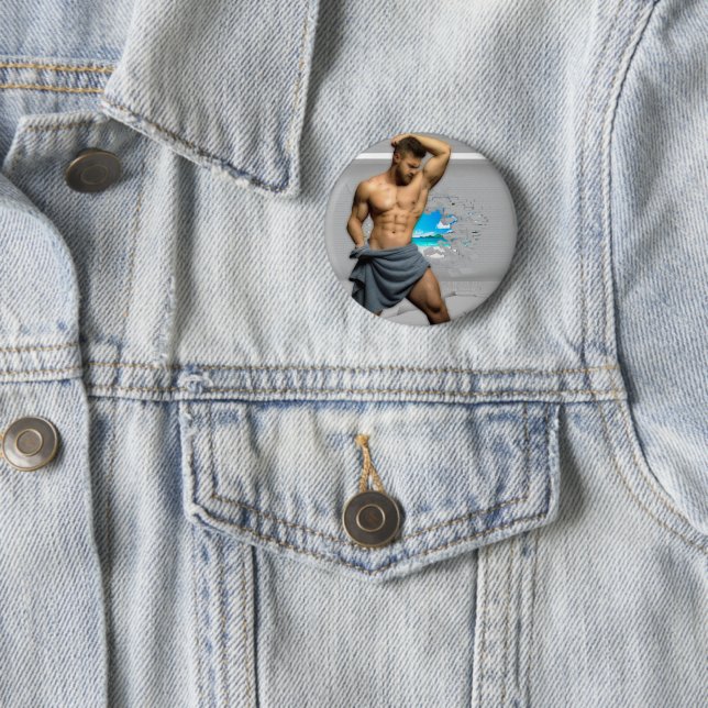 SlipperyJoe's Handtuch gebrochen, weiße Ziegelwand Button (Beispiel)