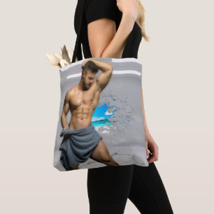 SlipperyJoe's Handtuch gebrochen, weiße Ziegelwand Tasche