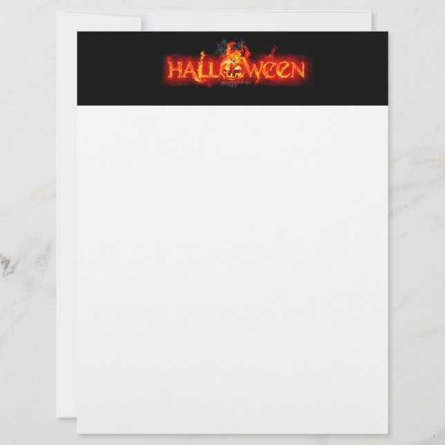 SlipperyJoe's Happy Halloween Kürbis glühende Auge Briefbogen (Vorderseite)