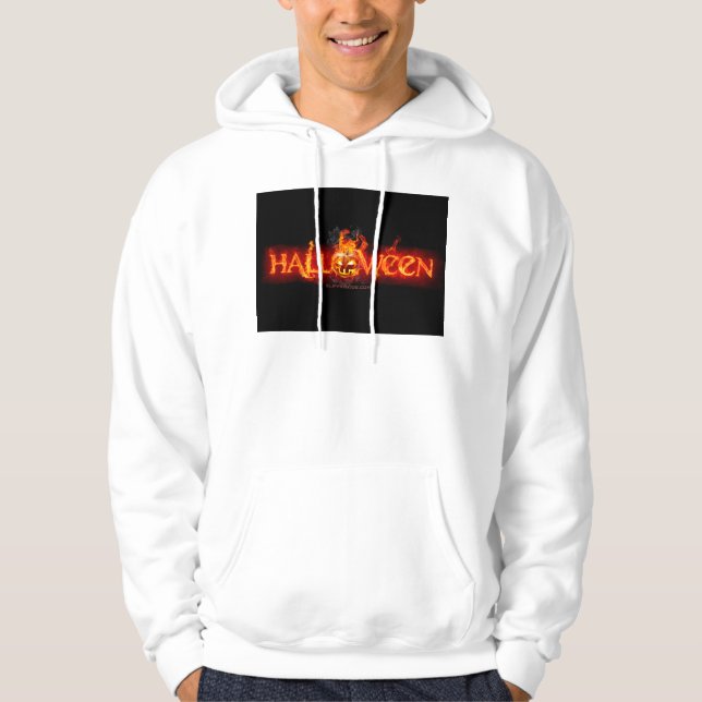 SlipperyJoe's Happy Halloween Kürbis glühende Auge Hoodie (Vorderseite)