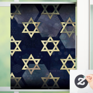 SlipperyJoe's Happy Hanukkah Multiple Star von Dav Fensteraufkleber