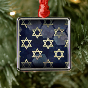 SlipperyJoe's Happy Hanukkah Multiple Star von Dav Ornament Aus Metall