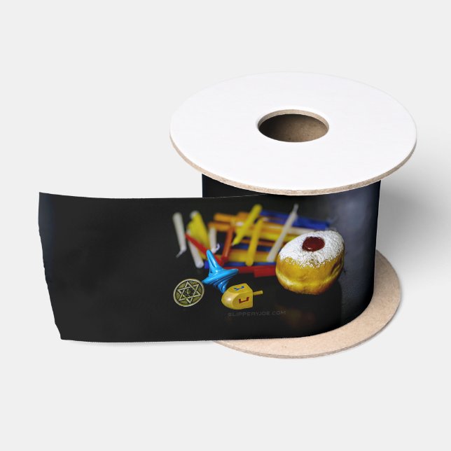 SlipperyJoe's Happy Hanukkah Star von David Coin m Satinband (Spule)