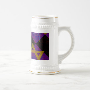 SlipperyJoe's Happy Hanukkah Star von David menora Bierglas