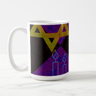 SlipperyJoe's Happy Hanukkah Star von David menora Kaffeetasse