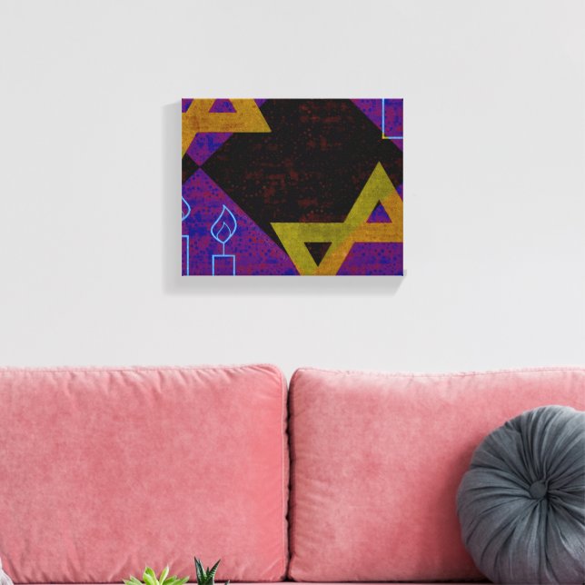 SlipperyJoe's Happy Hanukkah Star von David menora Leinwanddruck (Insitu (Wohnzimmer))