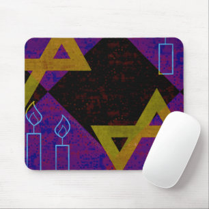 SlipperyJoe's Happy Hanukkah Star von David menora Mousepad