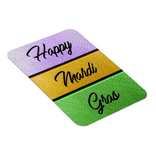 SlipperyJoe's Happy Mardi Gras lila goldgrün b Magnet