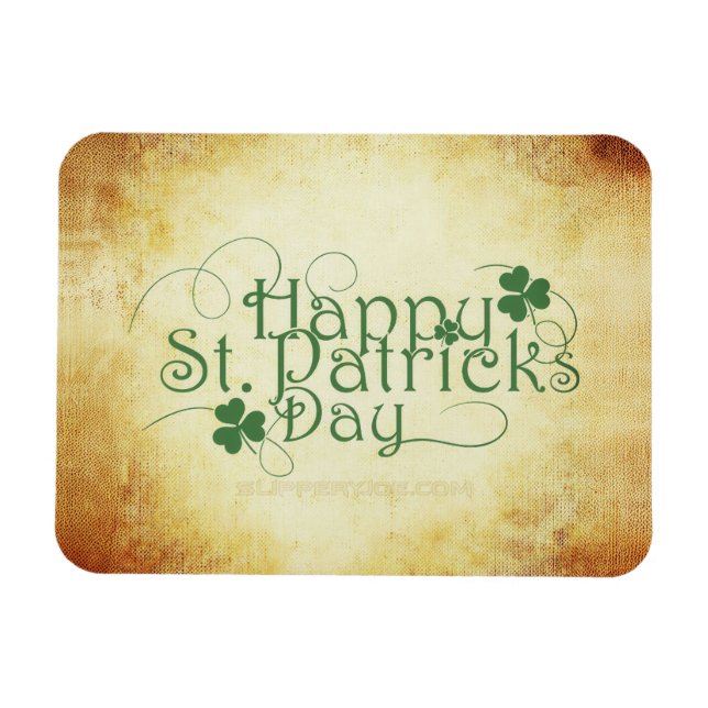 SlipperyJoe's Happy St. Patrick's Day Iris Magnet (Horizontal)