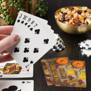 SlipperyJoe's Happy Thanksgiving Kürbisgetrocknete Spielkarten