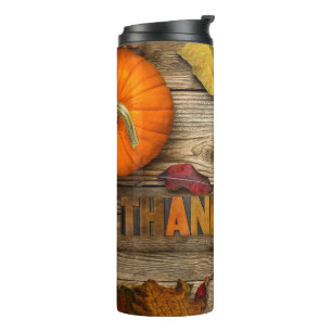SlipperyJoe's Happy Thanksgiving Kürbisgetrocknete Thermosbecher