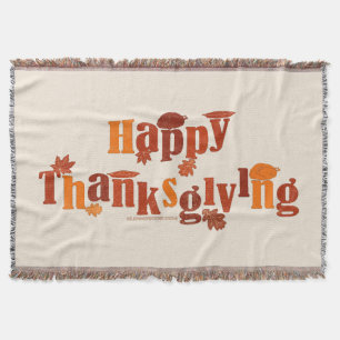 SlipperyJoe's helle festliche Thanksgiving-Grafik Decke